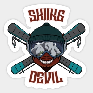 Skiing Devil Sticker